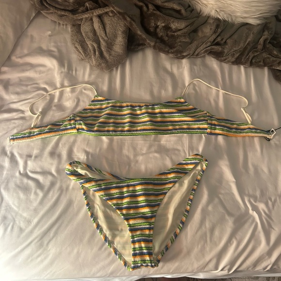 Triangl Swimwear Green and Yellow Bikini Set - Picture 2 of 5